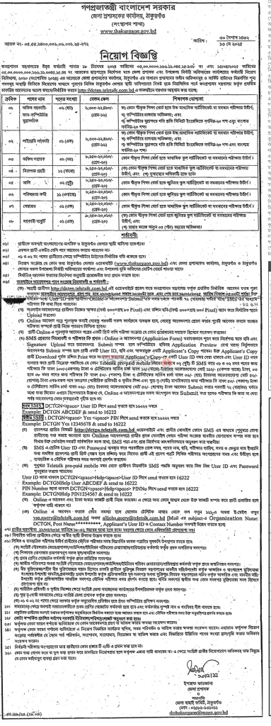 Appointments in all District Commissioner's offices Job Circular 2025 7 thakurgaon dc office job 2025
